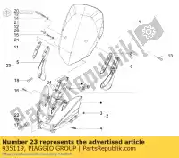 935119, Piaggio Group, componentes de fixação de pára-brisa aprilia gilera piaggio  nexus x x9 125 200 250 300 500 2000 2001 2002 2003 2004 2005 2006 2007 2008 2009 2011, Novo