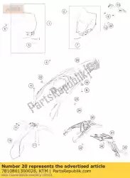 Aquí puede pedir guardabarros trasero blanco de KTM , con el número de pieza 7810801300028: