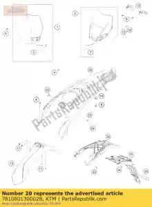 ktm 7810801300028 guardabarros trasero blanco - Lado inferior