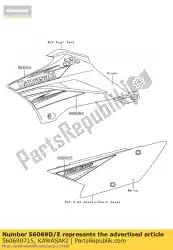 Qui puoi ordinare modello, coperchio laterale, rh da Kawasaki , con numero parte 560690715: