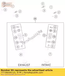 Ici, vous pouvez commander le kit de vannes 250 exc-f, xcf-w 14 auprès de KTM , avec le numéro de pièce 77736030110: