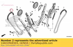 Aqui você pode pedir o corrente, came (120l) (borg warner) em Honda , com o número da peça 14401MGE003: