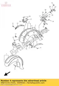 Yamaha 4NKY2161705X guardabarros trasero c0mp. - Lado inferior