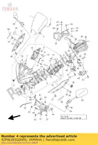 yamaha 42PW283G00P0 carrosserie, voorkant boven 1 - Onderkant