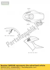 kawasaki 560541507 marca, mortalha, z br250eef - Lado inferior