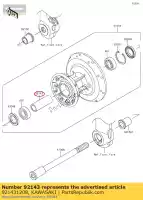 921431208, Kawasaki, colletto, 17.2x25x69 ej650-c3 kawasaki  w 650 800 2001 2002 2003 2004 2005 2006 2011 2012 2013 2014 2016 2018 2019 2020 2021, Nuovo