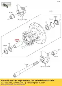 kawasaki 921431208 kraag, 17,2x25x69 ej650-c3 - Onderkant