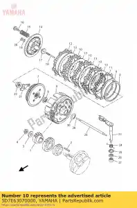 yamaha 5D7E63070000 plaque, friction 3 - La partie au fond