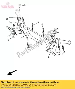 yamaha 3Y6829110000 soporte, palanca 1 - Lado inferior