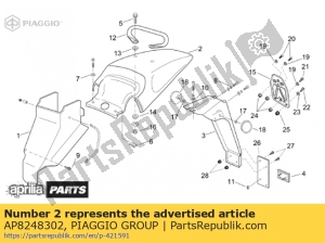 aprilia AP8248302 carenado trasero. varn negro - Lado inferior