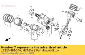 honda 13220MBB000 rod assy., rr. conectando - Lado inferior