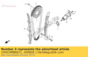 honda 14401MBN671 chain, cam (122l)(borgwarner) - Bottom side