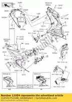 11054175218R, Kawasaki, soporte, carenado lateral, izquierda, ex250 kawasaki ninja 250 2008 2009 2010 2011, Nuevo