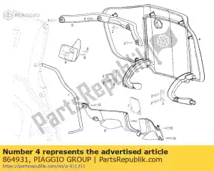 Piaggio Group 864931 luva comp.door - Lado inferior