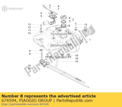 Aprilia 674594, Chiusura a pressione della depressione del rubinetto, OEM: Aprilia 674594