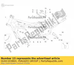 Here you can order the vibration-damping rubber from Piaggio Group, with part number GU01103860: