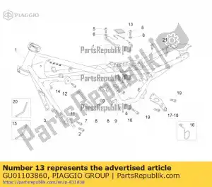 Piaggio Group GU01103860 vibration-damping rubber - Bottom side