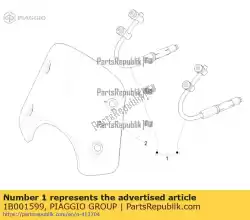 Tutaj możesz zamówić zestaw szyby przedniej od Piaggio Group , z numerem części 1B001599: