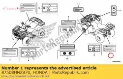 Aqui você pode pedir o nenhuma descrição disponível no momento em Honda , com o número da peça 87508HN2B70: