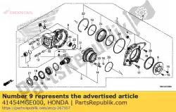 Aqui você pode pedir o calço e, engrenagem do pinhão (1. 56) em Honda , com o número da peça 41454MGE000: