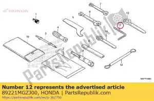 honda 89221MGZJ00 wrench, hex., 5mm - Bottom side