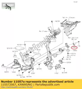 kawasaki 110572067 01 bracket,upp - Bottom side