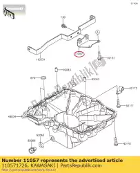 Here you can order the 01 bracket,lwr cowling,fr,oil pan from Kawasaki, with part number 110571726: