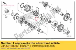 Aquí puede pedir cuello, palanca de cambios final de Honda , con el número de pieza 23433HN8000: