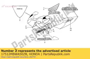 Honda 17512MBWA50ZB marca, l fue * type2 * - Lado inferior