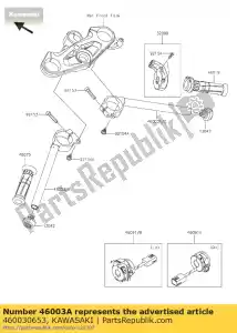 Kawasaki 460030653 uchwyt prawy - Dół