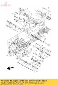 yamaha 90201100U100 arruela, placa (8bt) - Lado inferior