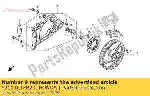 Honda 52111KTFB20 borracha, braço oscilante - Lado inferior