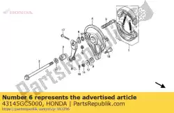 Aqui você pode pedir o indicador, rr. Freio em Honda , com o número da peça 43145GC5000: