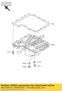 Kawasaki 490340045 pan-oil - Bottom side