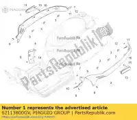 62113800GV, Piaggio Group, panel lateral derecho     , Nuevo