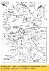 Tutaj możesz zamówić kompres, boczna torba, lewa, góra od Kawasaki , z numerem części 391370006: