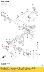 Ici, vous pouvez commander le ressort, butée de came de changement de vitesse auprès de Suzuki , avec le numéro de pièce 2535512K00: