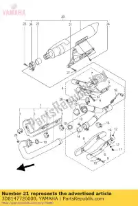 yamaha 3D8147720000 quedarse, silenciador 2 - Lado inferior