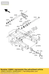 Kawasaki 330011569CE braço-comp-swing, prata - Lado inferior