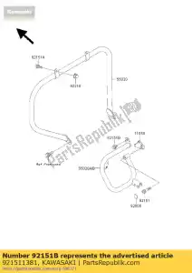 kawasaki 921511381 bolt,flanged,10x20 vn1500-g1 - Bottom side