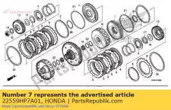 plaat a, koppelingsuiteinde (2,7 mm) van Honda, met onderdeel nummer 22559HP7A01, bestel je hier online: