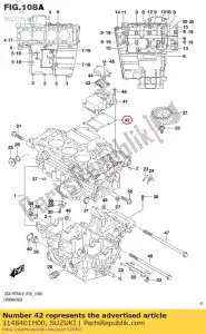 Suzuki 1148401H00 junta, respiro - Lado inferior