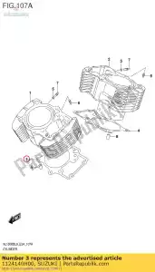 suzuki 1124140H00 pakking, cilinder - Onderkant