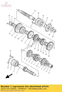 yamaha 2GU174110000 axle, main - Bottom side