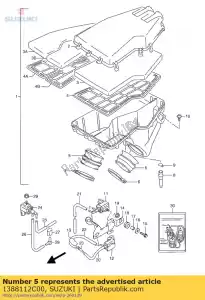 Suzuki 1388112C00 tubo, aircl outl - Lado inferior