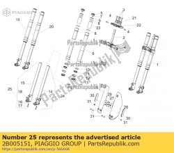 Aprilia 2B005151, Prawy hub, OEM: Aprilia 2B005151