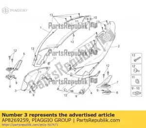 Piaggio Group AP8269259 pilier. noir - La partie au fond