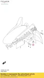 Suzuki 5312206G00 noz, fende frontal - Lado inferior