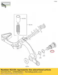 kawasaki 921541431 boulon, pédale de frein klx140bef - La partie au fond