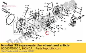 Honda 90003PT0000 bolt, flange, 6x50 - Bottom side